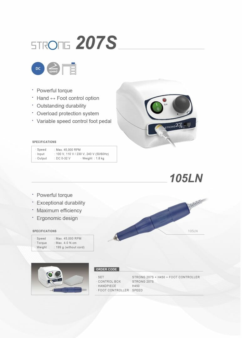 Saeshin Strong 207S / 105LN Jewelry Micromotor - Description Image 1