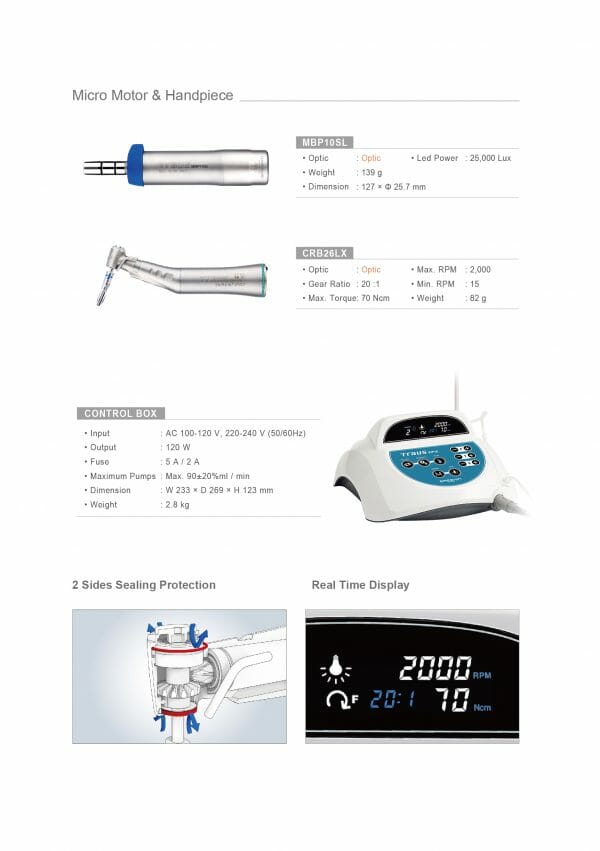 Saeshin Traus SIP10 implant motor set - Description Image 2