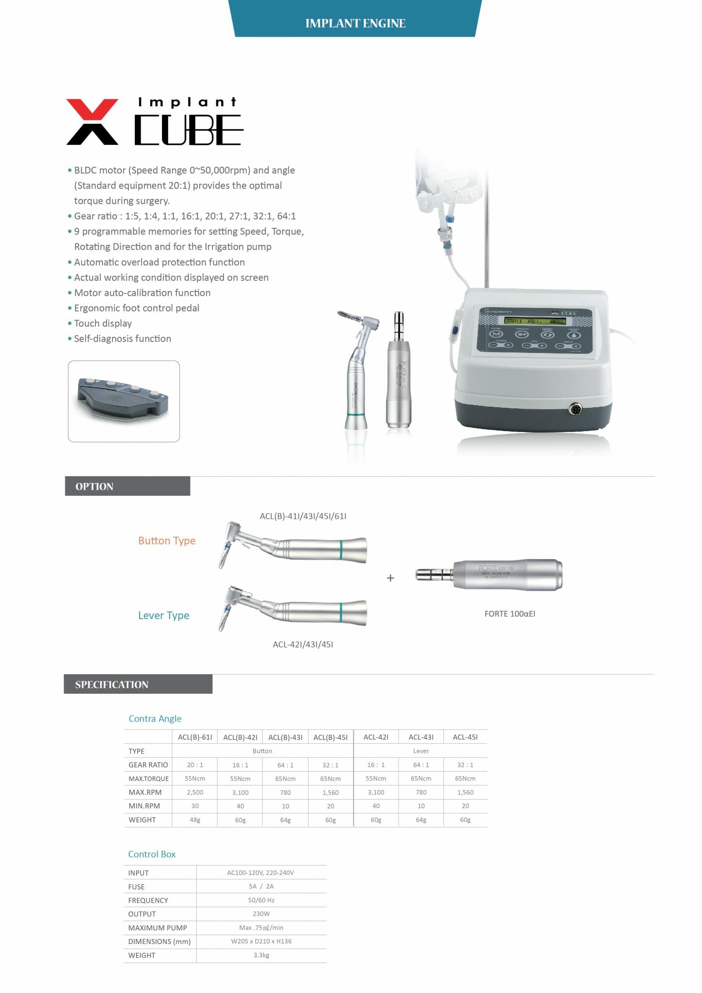 Saeshin X-Cube implant motor set - Description Image 1